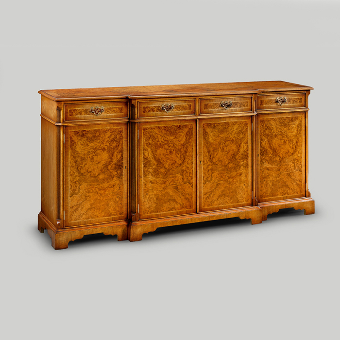 Iain James Furniture AMC50 Walnut Breakfront 4 Door Sideboard Kings